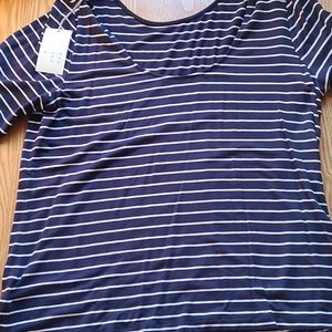 Navy and white stripped shirt